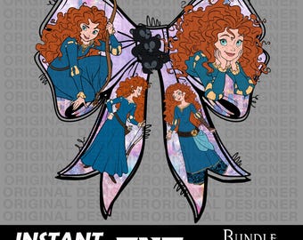 Kokarda księżniczki Meridy png, Kokarda księżniczki Coquette Png, Merida png, sublimacja dzielnej Meridy, clipart Meridy, kokarda Cricut png, pobieranie cyfrowe