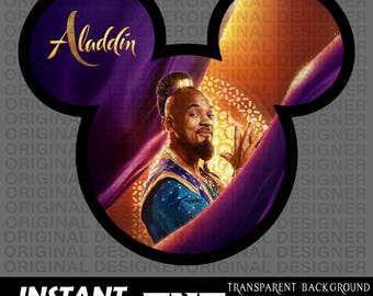 Aladdin Genie png digital nedladdning, Genie-klippfil, Genie Cricut, Genie sublimering png, Genie utskrivbar, arabisk design, Genie-skjortdesign