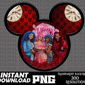 descendants rise red chloe bridget ella, descendants rise red png, rebel heart png, descendants rise red sublimation, cricut, descendant red