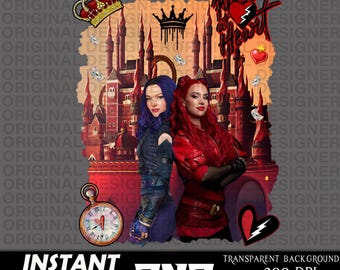 Nachkommen rot und mal, Nachkommen rot png, Rebellherz png, Nachkommen rot und mal Sublimation, Cricut, Mal Shirts, Nachkommen zum Ausdrucken