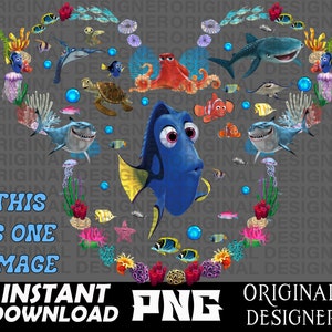 finding Nemo png printable design, finding Nemo shirt download, cut file, finding Nemo sublimation, Cricut Dory png Squirt Crush gill png