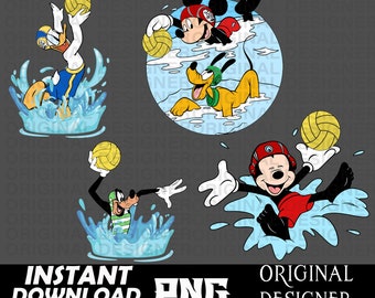 mickey mouse en vrienden, mickey png, waterpolo png, pool, golven png, gesneden bestand, kind, Cricut, sublimatie, zomerse vibes png, zomershirts