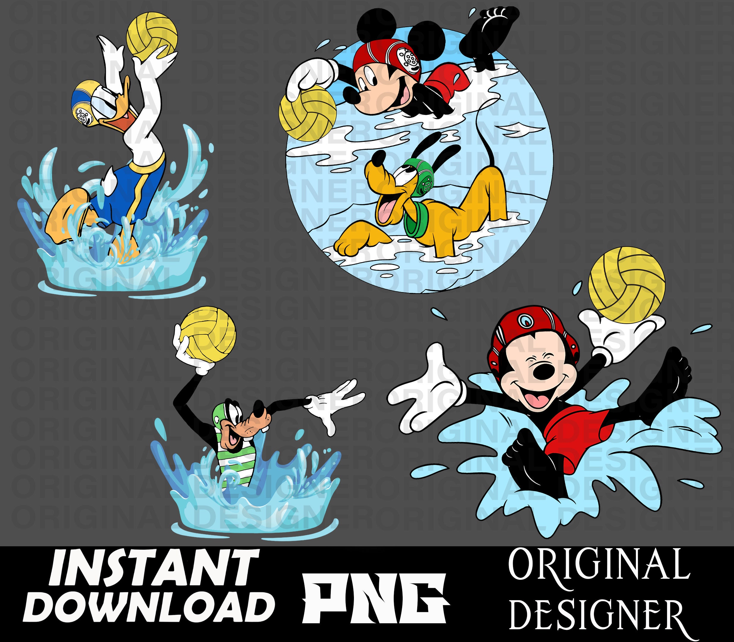 ミッキーマウスと仲間たち、ミッキー png、水球 png、プール、波 png