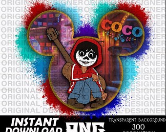 Coco Miguel png digital download, Coco movie, Coco Miguel sublimation, paint splatter png, Coco movie clipart, Coco movie printable cricut