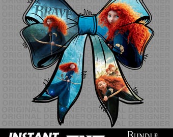 Kokarda księżniczki Meridy png, Kokarda księżniczki Coquette Png, Merida png, sublimacja dzielnej Meridy, clipart Meridy, kokarda Cricut png, pobieranie cyfrowe