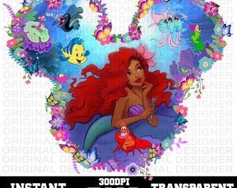 Black little Mermaid PNG, Black Girl Magic, Black mermaid shirts, black ariel PNG Cricut, Black little Mermaid sublimation, black Princess