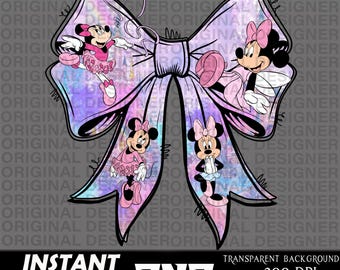 Lazo de Minnie Mouse (PNG), lazo de coqueta (PNG), lazo (PNG), sublimación de lazo de Minnie Mouse, clipart de lazo de Minnie Mouse (PNG), lazo de Cricut, camiseta con lazo de Minnie