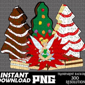 little debbie Christmas tree snack cakes png, tink bell christmas png, Cricut, deb Christmas cake sublimation, tink bell christmas clipart