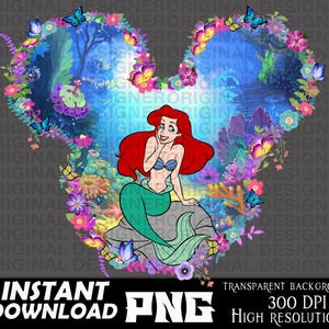 Little Mermaid png, Ariel png, Ariel party, cut file, little Mermaid Cricut, little Mermaid sublimation, Birthday Princess png,  mermaid tee