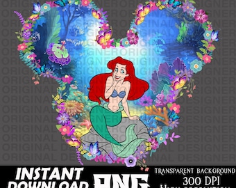 La Sirenita Ariel PNG, Ariel PNG, archivo de corte, La Sirenita Ariel Cricut, Sublimación de La Sirenita Ariel, Clipart de La Sirenita Ariel