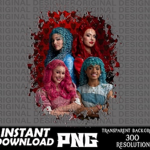 descendants rise red chloe bridget ella, descendants rise red png, rebel heart png, descendants rise red sublimation, cricut, descendant red
