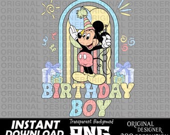 birthday boy mickey mouse printable sublimation png, mickey mouse pastel, cut files, Cricut, birthday boy sublimation, mickey mouse shirt