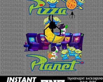 Pizza Planet png digital nedladdning, arkadskjortadesign, Pizza Planet clipart png, Pizza Planet sublimering, Pizza Planet utskrivbar design