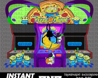 pizza planet digital download png, arcade shirt design, pizza planet clipart, pizza planet sublimation, pizza planet arcade clipart, cricut
