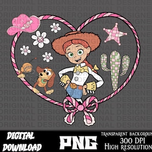 toy story jessie png, różowy pastelowy wzór kowbojki, sublimacja kowbojki, sublimacja toy story jessie, cricut kowbojki, prezenty dla dziewczynek, do druku