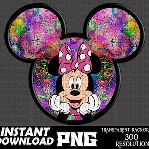 minnie mouse, minnie mouse png,  minnie mouse sublimation, minnie mouse graffiti style, minnie mouse printable download png, minnie cricut