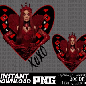 Descendientes reina roja día de san valentín, descendientes rojo png, reina de corazones png, descendientes rojo sublimación, descendientes cricut, corazón, xoxo