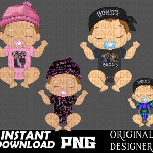 chicana baby, Lil Homies png, nieuw voor de bemanning, Homies, baby png, cholo, Chola, gesneden bestand, sublimatie, old school, cricut, jaren 90, gender reveal