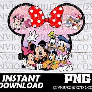 minnie mouse and friends, mickey png, minnie mouse and friends png, cut files, daisy, Cricut, sublimation, goofy, donald, Pluto, clipart png