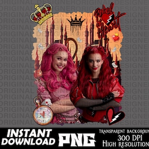 descendants rise red, descendants rise red png, rebel heart png, descendants rise red sublimation, cricut, descendant red Bridget pink png