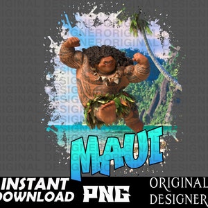 moana, moana maui png, camisa maui, imprimible, archivo cortado, princesa, sublimación moana, clipart maui, cumpleaños maui, Cricut, maui, hei hei, pua