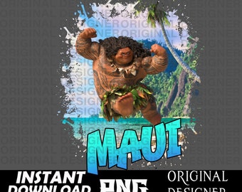 moana, moana maui png, camisa maui, imprimible, archivo cortado, princesa, sublimación moana, clipart maui, cumpleaños maui, Cricut, maui, hei hei, pua