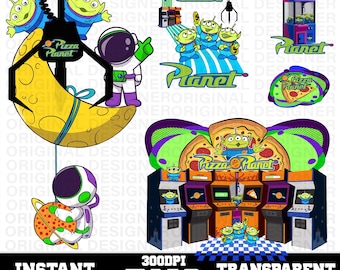 pizza planet PNG, pizza planet bundle PNG, pizza planet sublimation design, pizza planet printable download cricut 300 DPI cut file images