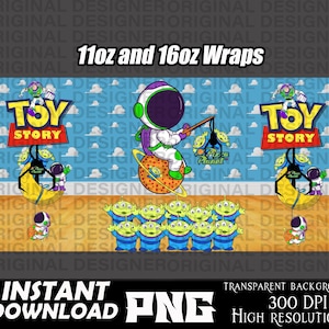 projekt kubka toy story, opakowanie sublimacyjne toy story, sublimacja pizza planet png, buzz lightyear, opakowanie na kubek 11 uncji, opakowanie na kubek 16 uncji buzz, woody png