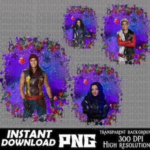 descendants jay carlos mal evie bundle, descendants group png, descendants jay carlos mal sublimation, cricut, mal shirts, descendants boy