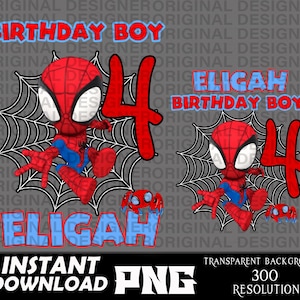 benutzerdefinierte Kinder niedlichen Spinnenmann Geburtstag png, Kinder Spinnenmann PNG, personalisierte Spider Man, Jungen-Shirts, Cricut, Spider Man Sublimationsdesign