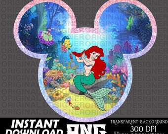 Sirenita png, descarga de Ariel png, diseño de camiseta de Ariel, archivo de corte, Cricut de Sirenita, sublimación de Sirenita, clipart de Ariel png