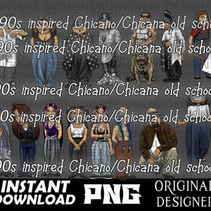 chicano characters png, vato loco, chicana characters png, Chola clipart, cut file, sublimation, old school, cricut, lowrider, 90s, cholo