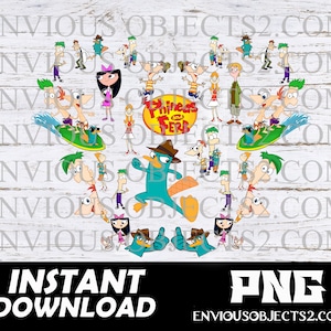 phineas and ferb png, phineas and ferb shirts, Perry the platypus png, ferb png cut file, Candace flynn, sublimation, cricut, clipart, boys