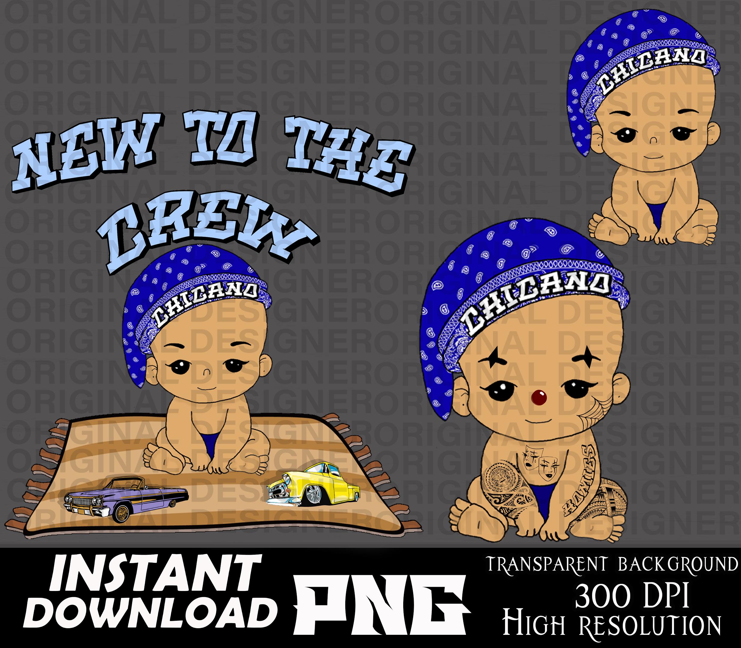 Boy Gender Reveal Png Digital Download, New to the Crew, Chicano 
