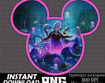 Little Mermaid ursula png, ursula png, ursula shirt, cut file, little Mermaid ursula Cricut, ursula sublimation, Birthday png, ursula design