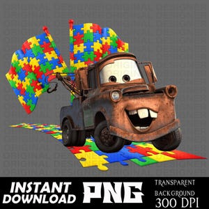 Descarga PNG de Rayo McQueen para autos con autismo, rompecabezas PNG de autismo, sublimación de Rayo McQueen, imágenes prediseñadas de rompecabezas de autismo, Cricut, autos imprimibles