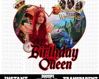 queen of hearts descendants wicked wonderland birthday png, descendants red sublimation, wicked wonderland cricut, descendants Queen party