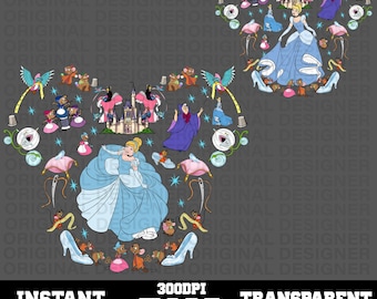 Cinderella PNG, Cinderella Sublimation, Cinderella Druckvorlage, Cinderella Clipart PNG, Cinderella Cricut, Cinderella Bundle-Download