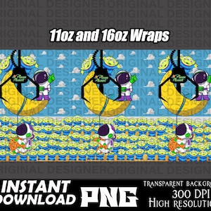 projekt kubka toy story, opakowanie sublimacyjne toy story, sublimacja pizza planet png, buzz lightyear, opakowanie na kubek 11 uncji, opakowanie na kubek 16 uncji buzz, woody png