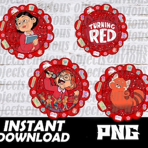 Turning Red png bundle, Turning Red sublimation, Turning Red shirt designs, Turning Red birthday girl, Turning Red party, Cut file, 4 town