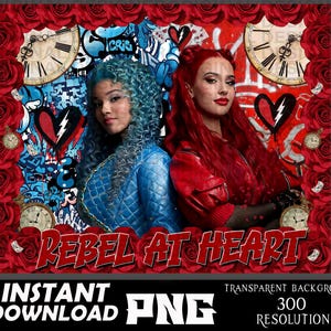 Póster de Descendientes Rojos (20 x 16) imprimible (PNG), Descendientes Rojos (PNG), Corazón Rebelde (PNG), Descendientes Rojos (sublimación), Cricut, Rise Red Descendientes