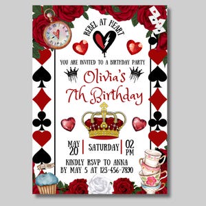 red descendant custom birthday invitation, descendant red party custom, rebel at heart birthday invitation, personalized descendant birthday