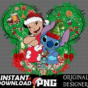lilo and stitch Christmas, stitch Christmas png, stitch shirt, cut file, lilo stitch sublimation, stitch clipart, cute Christmas png, Cricut