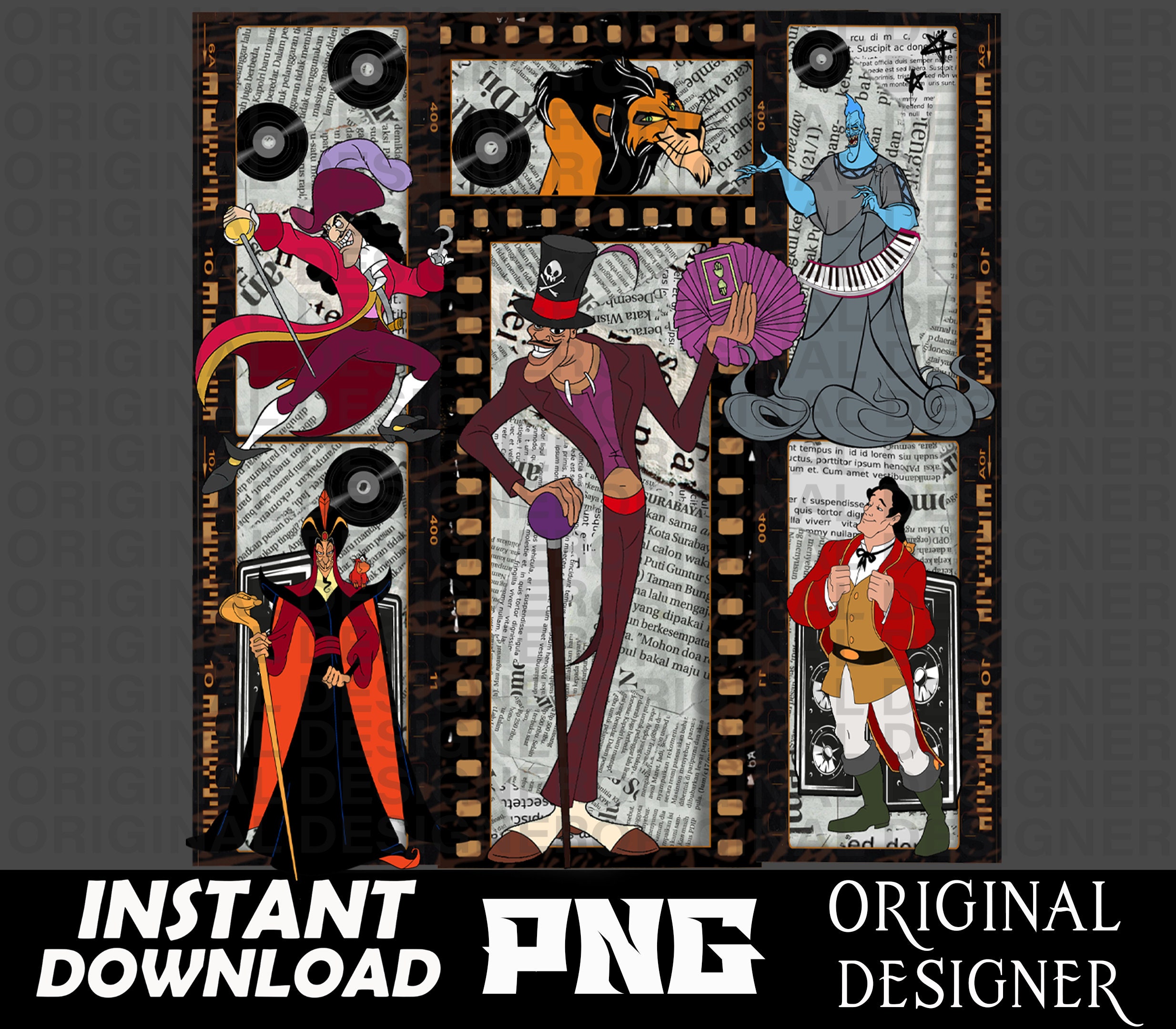 Villain, Villain Era Png, Gaston, Hades Png, Hook, Dr. Facilier, Jafar