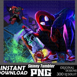 Spider-Man Miles Multiverse, Spider-Man Miles Morales diseño de vaso delgado PNG, Spider-Man Miles Morales PNG, archivo de corte, Cricut, sublimación