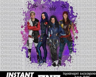 descendants jay carlos mal evie, descendants group png, descendants jay carlos mal sublimation, cricut, mal shirts, descendant printable boy