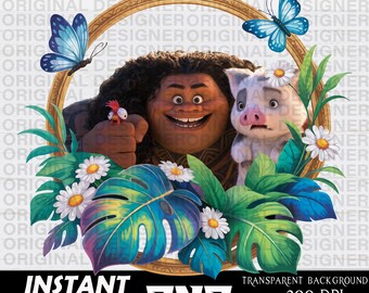 moana, moana maui png, maui shirt, printable, cut file, Princess, moana sublimation, maui clipart, maui Birthday, Cricut, maui, hei hei, pua