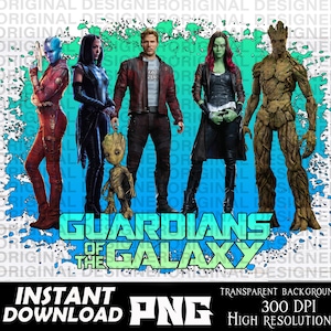 Design personnalisé des gardiens de la Galaxie, gardiens de la galaxie png, Groot png, gardiens imprimables, sublimation des gardiens de la galaxie png thumbnail