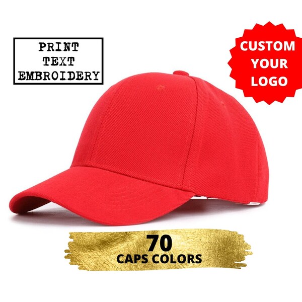 Casquette 100% Coton bio, Casquette de baseball Hommes Femmes, Casquette rouge, Simple minimaliste, Casquette personnalisable, Haute qualité