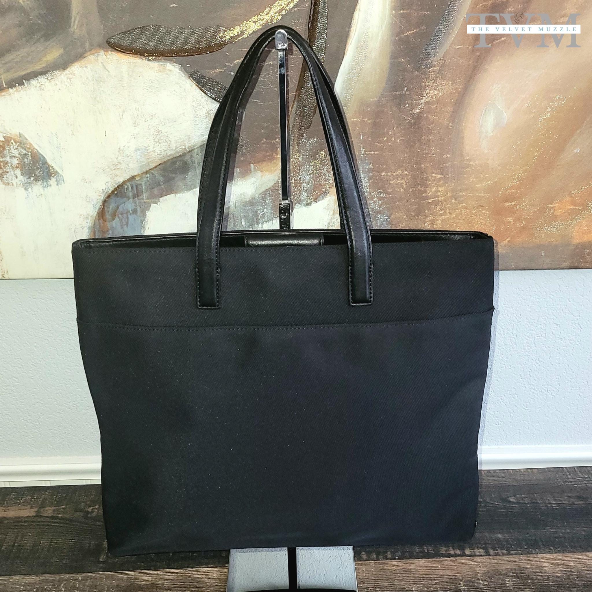 Coach Large Carryall Tote Bag Purse Leather Black Vintage